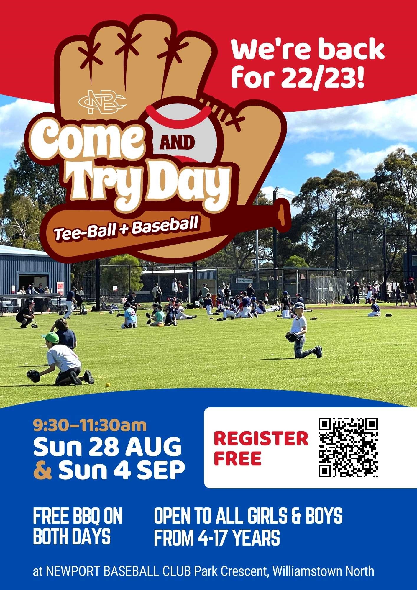 Tee-ball and baseball 'come and try' days Summer '23 / '24 Visit ...